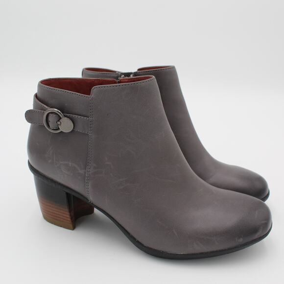Dansko Ankle Boot Womens 40 Size 9.5 Gray Leather Zip Waterproof Comfort - Picture 1 of 10